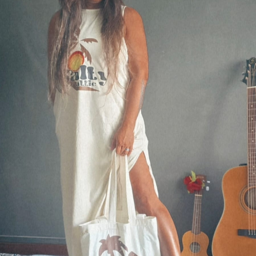 Salty Vibe T-Shirt Dress With Side Pockets