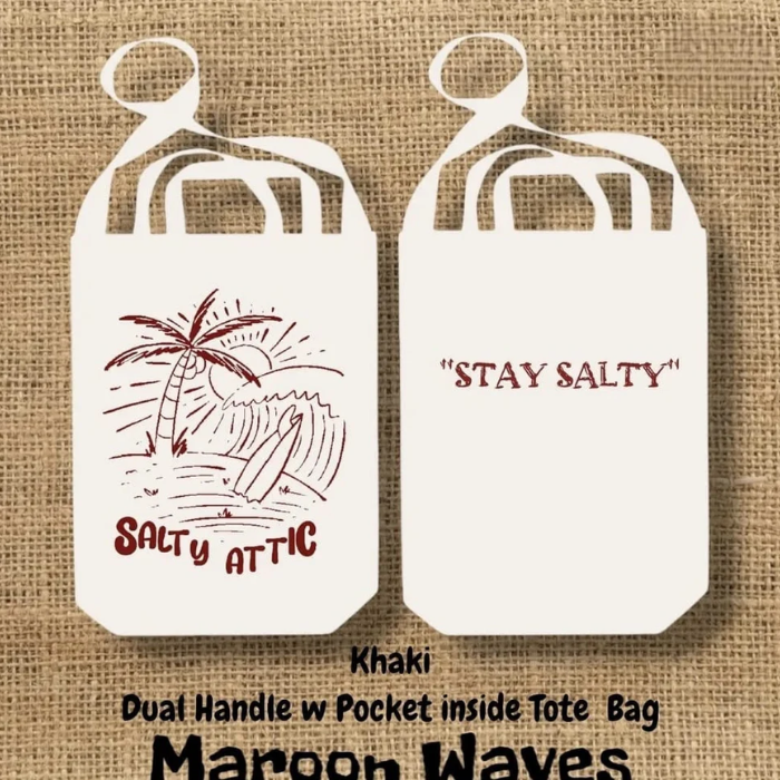 Maroon Waves Tote bag