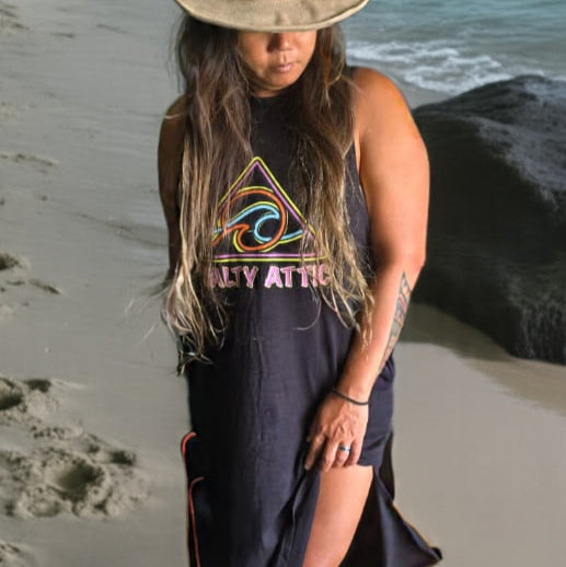 Salty Vibe T-Shirt Dress With Side Pockets